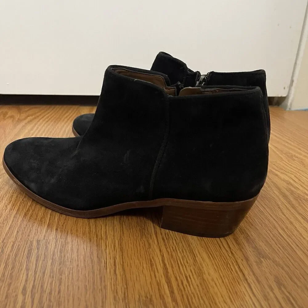 Sam Edelman black suede leather ankle zip boots size US 8